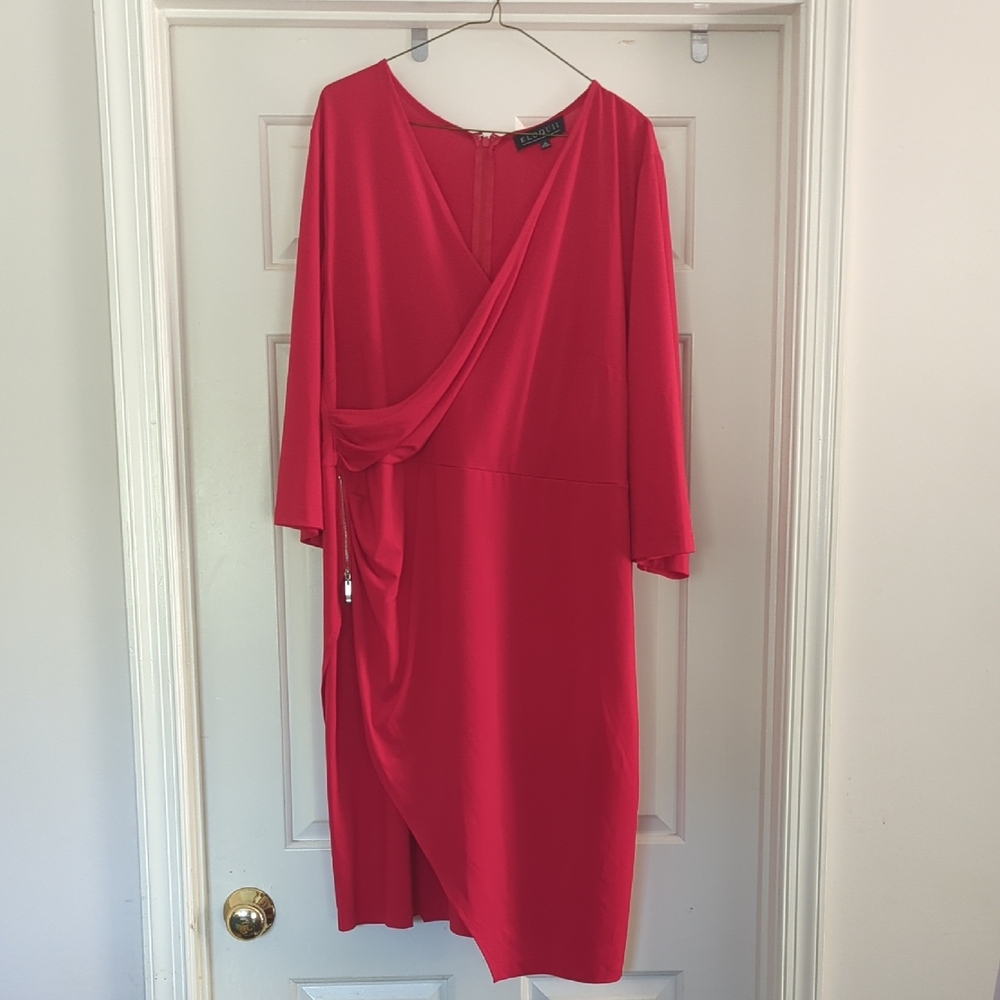 Eloquii Faux Wrap Dress Ruched Side Surplice Neck